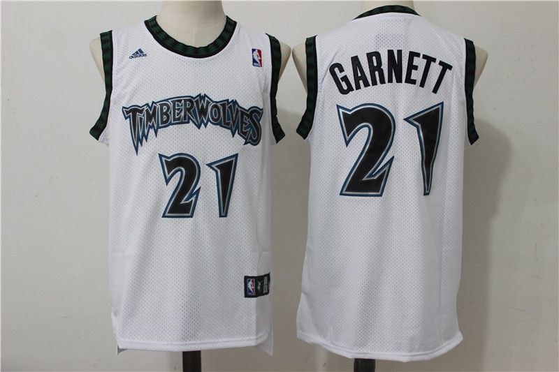 Men Minnesota Timberwolves #21 Garnett White Adidas NBA Jerseys